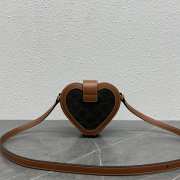 Uubags | Celine Heart Tambour Calfskin Triomphe Canvas Gold Hardware Bag 15x12x7cm - 2