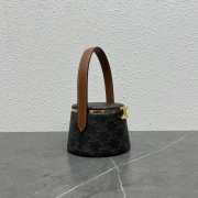 Uubags | Celine Nina Minaudiere In Lambskin With Triomphe Canvas Print And Calfskin Tan Bag  - 2