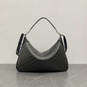 Uubags | Celine Large Strap Romy In Triomphe Canvas And Calfskin Black Bag 43x6.5x24cm - 1