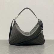 Uubags | Celine Large Strap Romy In Triomphe Canvas And Calfskin Black Bag 43x6.5x24cm - 4