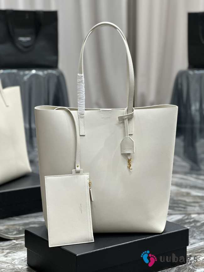 Uubags | YSL Supple East/West Tote Bag In White 32.5x35x10.5cm - 1