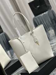 Uubags | YSL Supple East/West Tote Bag In White 32.5x35x10.5cm - 3