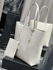 Uubags | YSL Supple East/West Tote Bag In White 32.5x35x10.5cm - 5