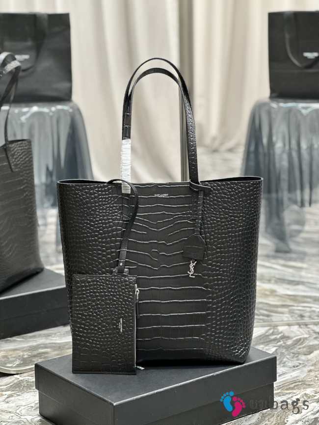 Uubags | YSL Supple East/West Tote Bag In Crocodile Leather Black 32.5x35x10.5cm - 1