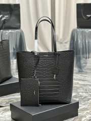 Uubags | YSL Supple East/West Tote Bag In Crocodile Leather Black 32.5x35x10.5cm - 1