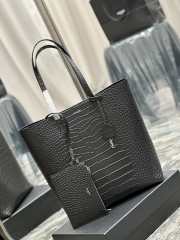 Uubags | YSL Supple East/West Tote Bag In Crocodile Leather Black 32.5x35x10.5cm - 2