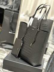 Uubags | YSL Supple East/West Tote Bag In Crocodile Leather Black 32.5x35x10.5cm - 5