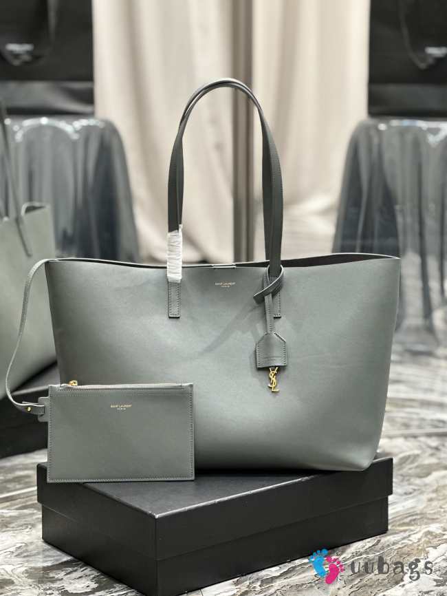 Uubags | YSL Shopping Supple East/West Tote Bag In Grey 38x28x13cm - 1