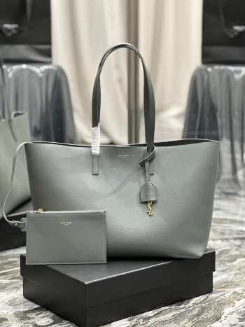 Uubags | YSL Shopping Supple East/West Tote Bag In Grey 38x28x13cm