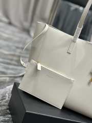 Uubags | YSL Shopping Supple East/West Tote Bag In White 38x28x13cm - 4