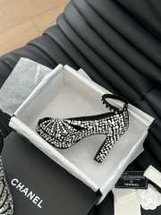 Uubags | Chanel Sandals Strass & Suede Kidskin Silver & Black 11.5cm - 3