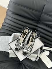 Uubags | Chanel Sandals Strass & Suede Kidskin Silver & Black 11.5cm - 6