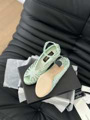 Uubags | Chanel Sandals Strass & Suede Kidskin Gold & Green 11.5cm - 6