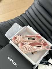 Uubags | Chanel Sandals Strass & Suede Kidskin Gold & Pink 11.5cm - 6