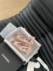 Uubags | Chanel Sandals Strass & Suede Kidskin Gold & Pink 11.5cm - 5