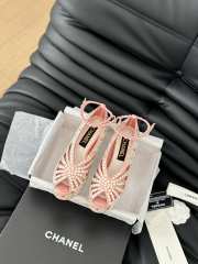 Uubags | Chanel Sandals Strass & Suede Kidskin Gold & Pink 11.5cm - 2