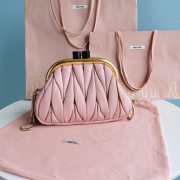 Uubags | Miu Miu Belle Matelassé nappa leather bag in pink lambskin 23x15x8cm - 1