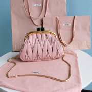 Uubags | Miu Miu Belle Matelassé nappa leather bag in pink lambskin 23x15x8cm - 5