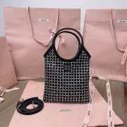 Uubags | Miu Miu Starlight Crystal Mini Tote bag in black 20x24cm - 1