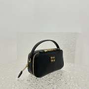 Uubags | Miu Miu leather shoulder bag in black 9.5x18x6.5cm - 3