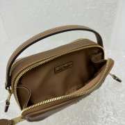 Uubags | Miu Miu leather shoulder bag in brown 9.5x18x6.5cm - 5