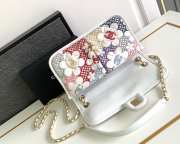 Uubags | Chanel flap bag lace patchwork & gold-tone metal white & multicolor - 4