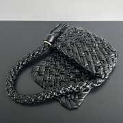 Uubags | Bottega Veneta Kalimero Città bag in soft foulard Intreccio leather black 25x18x5.5cm - 3