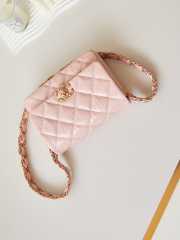 Uubags | Chanel AS4423 Mini Flap Bag In Pink 13.5x20.5x5cm - 3