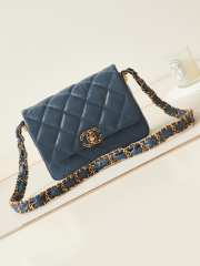 Uubags | Chanel AS4423 Mini Flap Bag In Navy Blue 13.5x20.5x5cm - 1