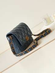 Uubags | Chanel AS4423 Mini Flap Bag In Navy Blue 13.5x20.5x5cm - 4