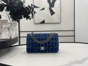 Uubags | Chanel classic blue tweed quilted flap bag 25cm - 6