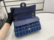 Uubags | Chanel classic blue tweed quilted flap bag 25cm - 5