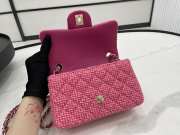 Uubags | Chanel Mini bag flap bag pink wool tweed calfskin gold tone metal 25cm - 5