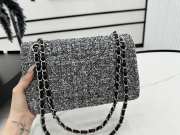 Uubags | Chanel Mini bag flap bag grey wool tweed calfskin silver tone metal 25cm - 3