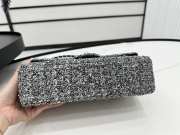 Uubags | Chanel Mini bag flap bag grey wool tweed calfskin silver tone metal 25cm - 5