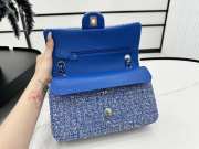 Uubags | Chanel Mini bag flap bag blue wool tweed calfskin silver tone metal 25cm - 6