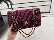 Uubags | Chanel Mini bag flap bag black/pink wool tweed calfskin gold tone metal 25cm - 4