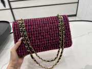 Uubags | Chanel Mini bag flap bag black/pink wool tweed calfskin gold tone metal 25cm - 3