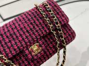 Uubags | Chanel Mini bag flap bag black/pink wool tweed calfskin gold tone metal 25cm - 2