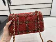 Uubags | Chanel Mini bag flap bag red wool tweed calfskin gold tone metal 25cm - 6