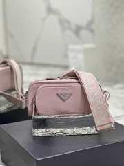 Uubags | Prada nappa antique leather multi-pocket shoulder bag pink 23x10x8cm - 1