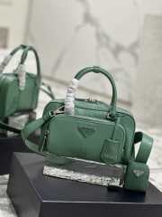 Uubags | Prada antique nappa leather multi-pocket top-handle bag green 24.5x14x8cm - 6