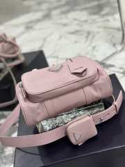 Uubags | Prada antique nappa leather multi-pocket top-handle bag pink 24.5x14x8cm - 4