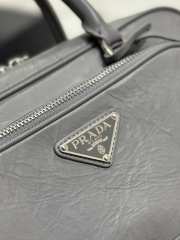 Uubags | Prada antique nappa leather multi-pocket top-handle bag grey 24.5x14x8cm - 2