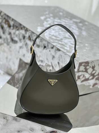 Uubags | Prada Cleo shoulder bag pewter green 27x20x7cm