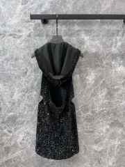 Uubags | YSL Sparkly Black Dress With Hood - 2