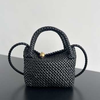 Uubags | Bottega Veneta Mini Tosca Black Leather Bag 20x15.5x7cm