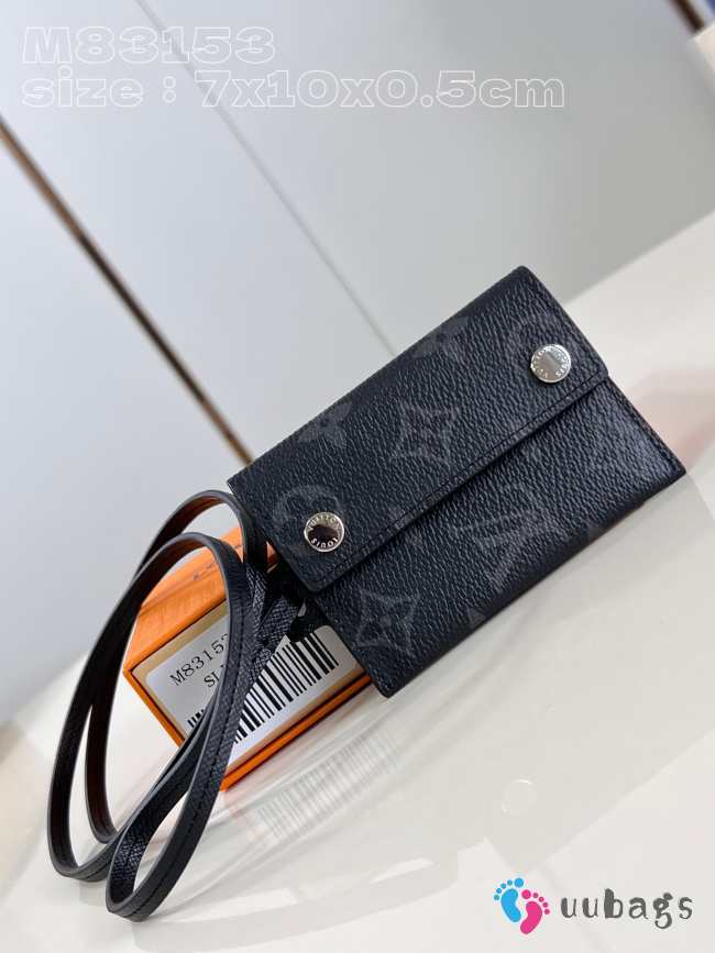 Uubags | Louis Vuitton M83153 New Card Holder Necklace In Black 7.6x10x0.5cm - 1