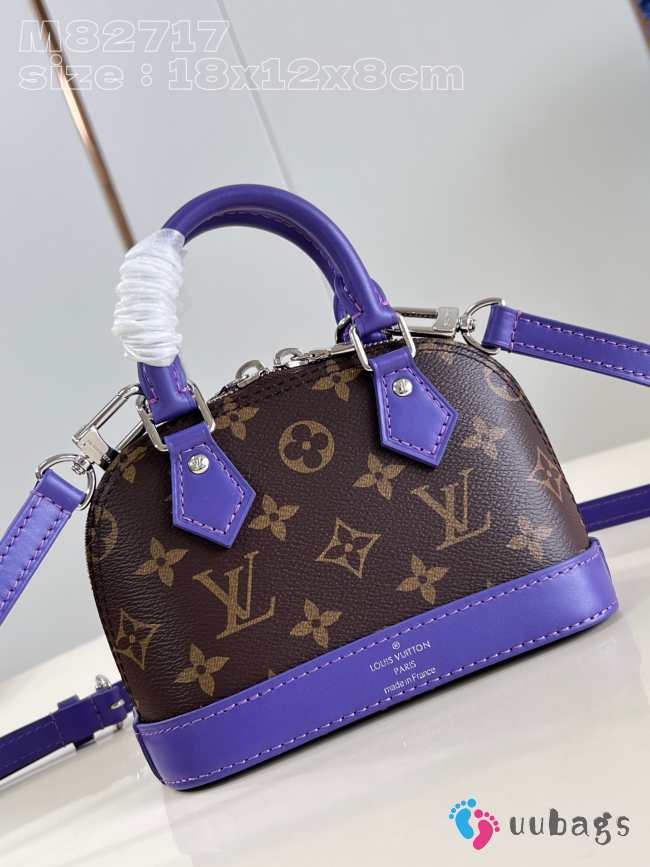 Uubags | Louis Vuitton M82717 Nano Alma Monogram Canvas/ Purple Bag 18x12x8cm - 1