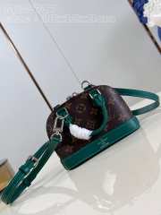 Uubags | Louis Vuitton M82717 Nano Alma Monogram Canvas/ Green Bag 18x12x8cm - 6